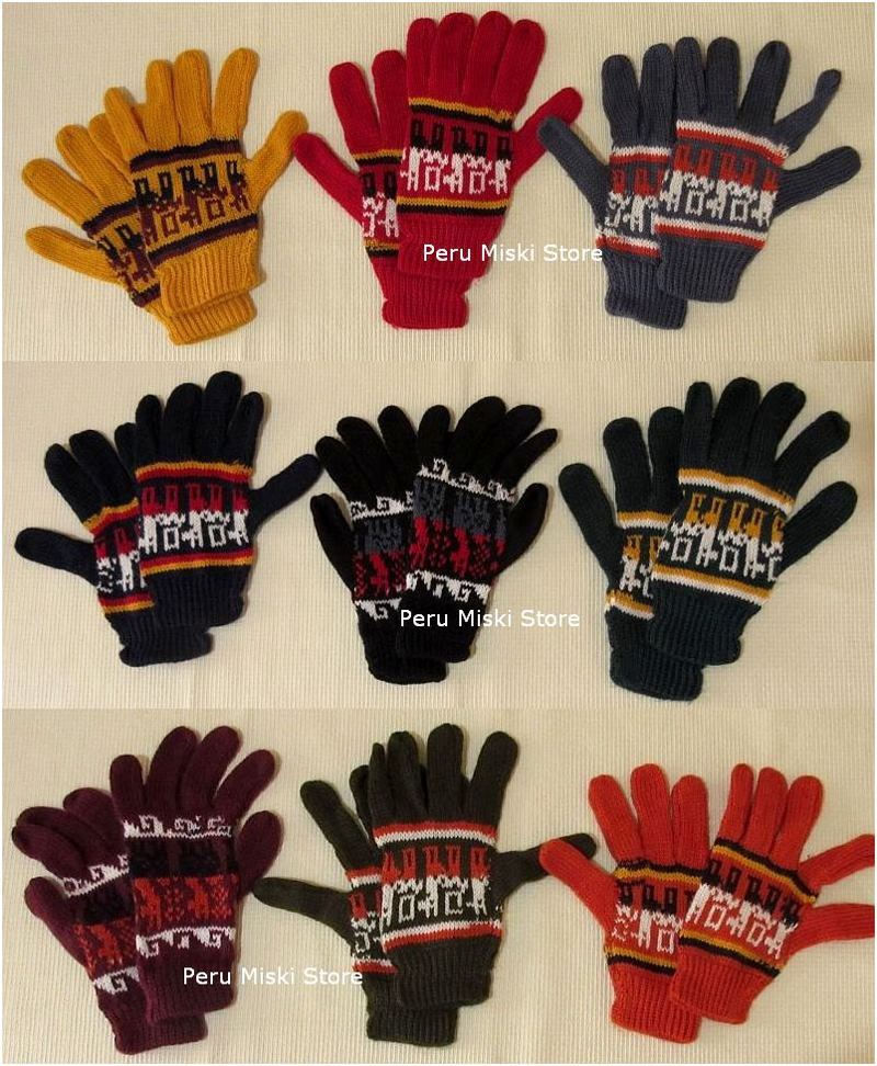 Gloves with Llama design, Alpaca blend