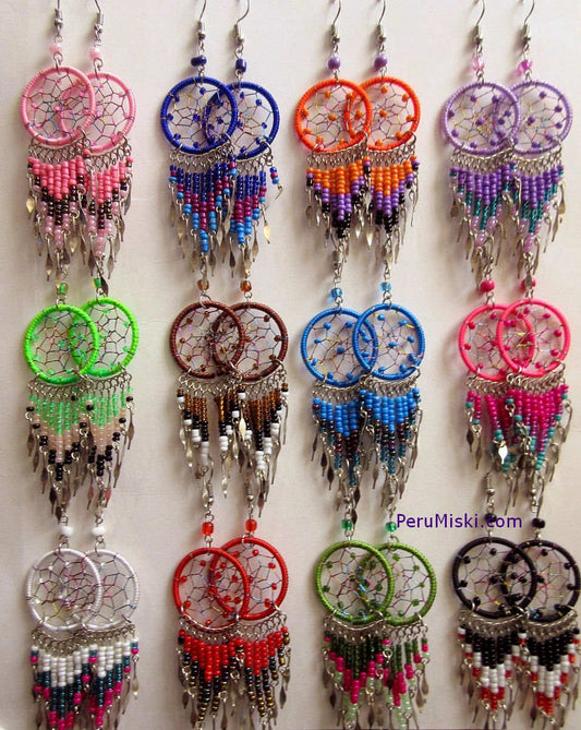 Large Dreamcatcher Earrings from Peru