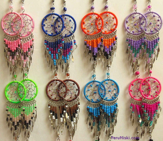 Large Dreamcatcher Earrings from Peru