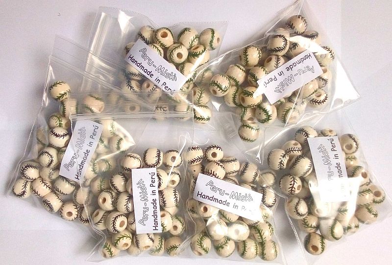 Peruvian Ceramic Beads, Baseball