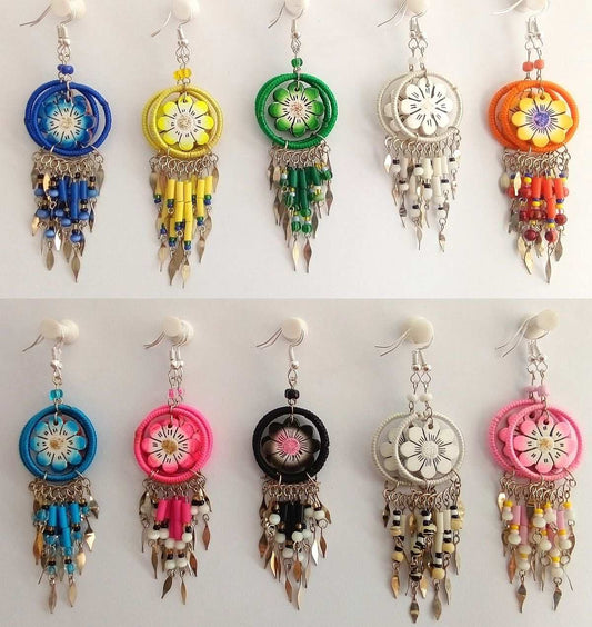 Flower earrings, Dangle