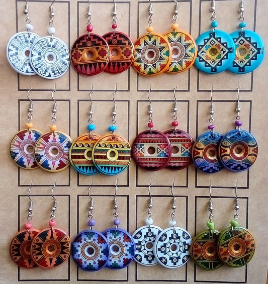 Ceramic Earrings with Geometric Designs