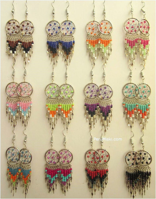 Dreamcatcher Earrings, metal ring