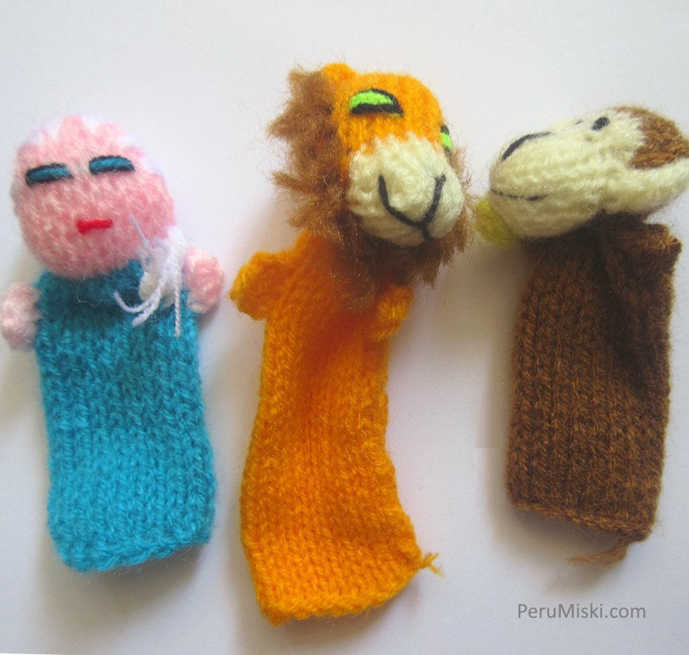 Finger Puppets, handmade in acrylic wool