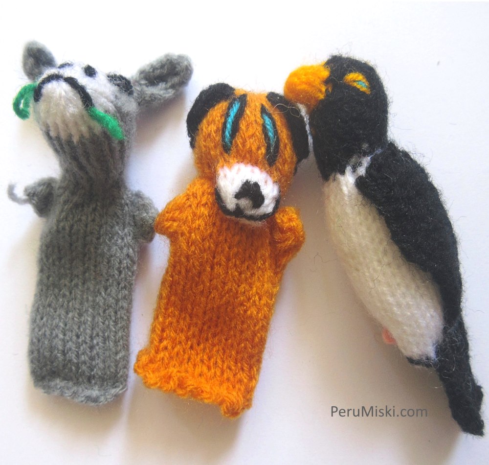 Finger Puppets, handmade in acrylic wool