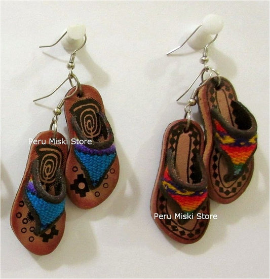 Earrings, Flip flops in leather and manto