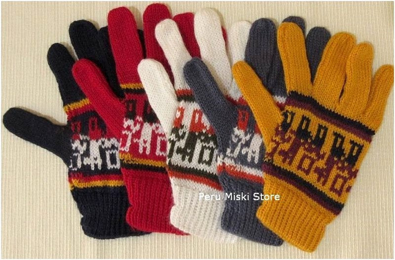 Gloves with Llama design, Alpaca blend