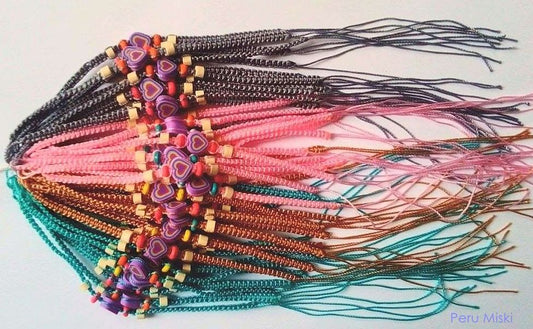 Friendship Bracelets with Purple hearts