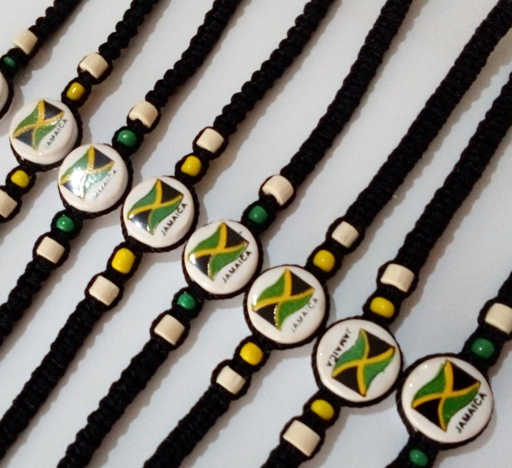 Jamaica Flag Bracelets with beads