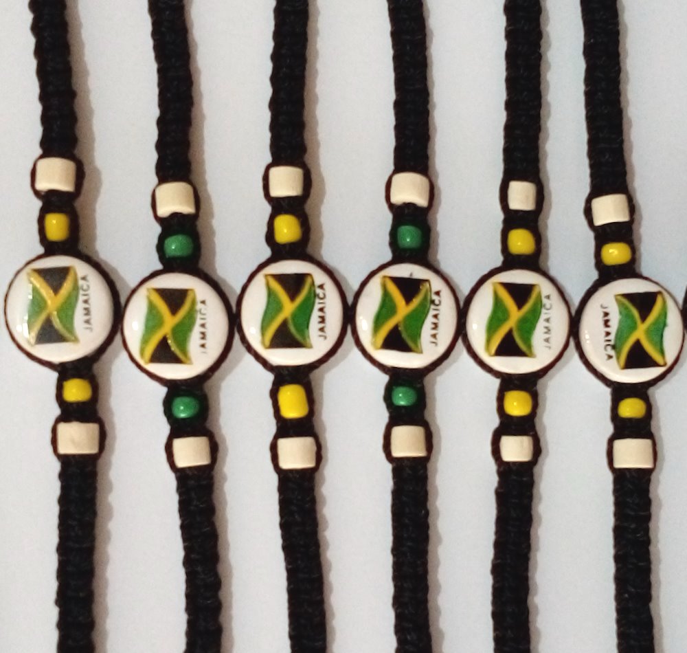 Jamaica Flag Bracelets with beads