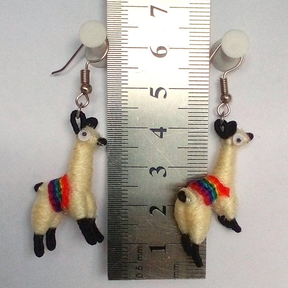 pair of earrings with llamas from Peru