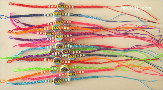 Friendship Bracelets, Love text, Ceramic Beads, 50 lot
