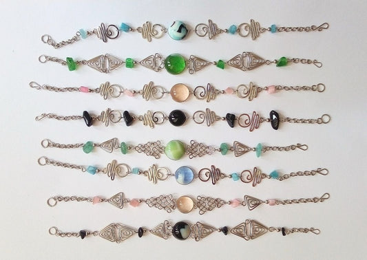 Braceles, Alpaca Silver and Murano