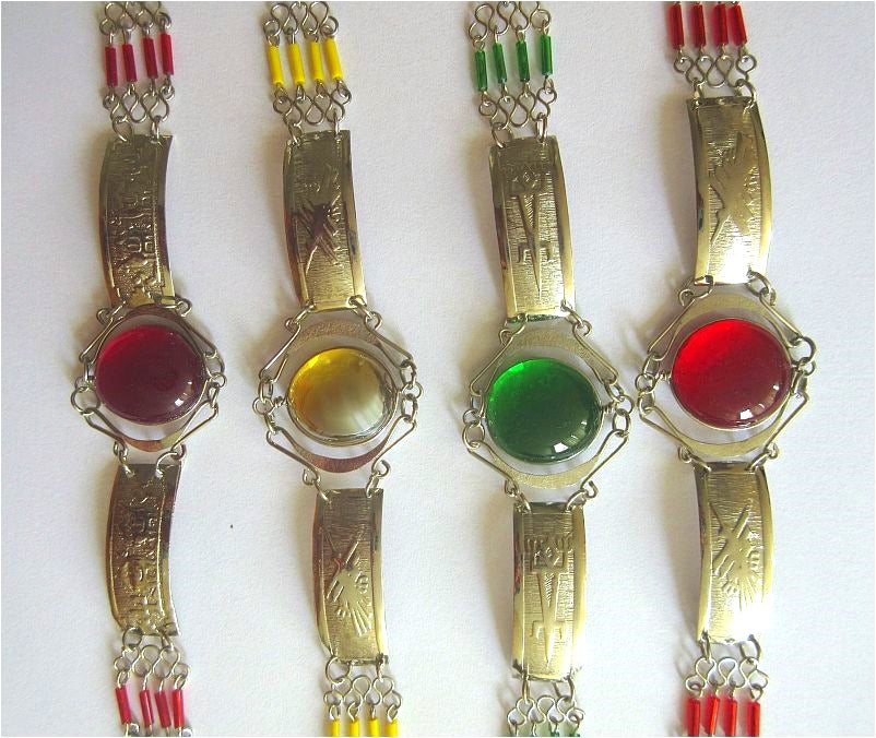 Nazca Lines Bracelets, Alpaca Silver with Gem Glass