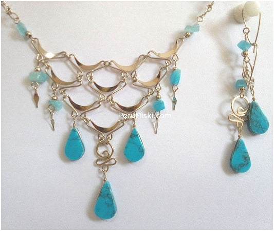 Sets, stones and alpaca silver, necklaces and matching earrings