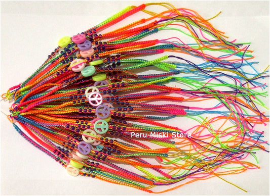 Friendship Bracelets, Peace Symbol acrylic beads, 50 lot