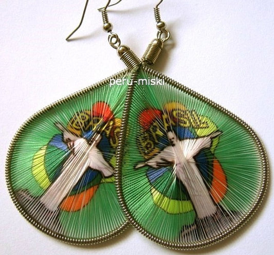Thread Earrings, Stamped, Brasil, Brazil design