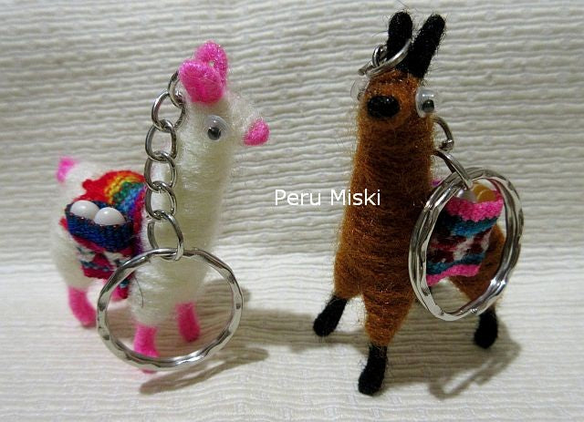 Keyrings, Llamas, handmade, from Peru