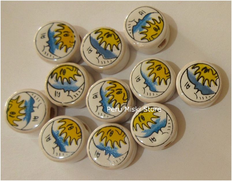 Moon and sun beads