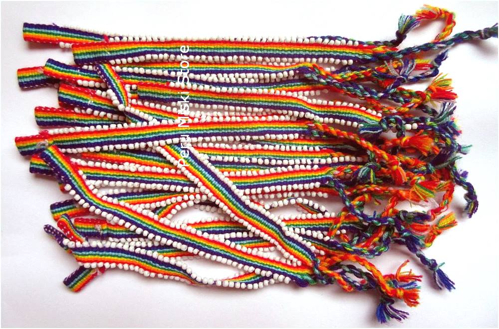 Rainbow Chakras Bracelets, stripes, beads