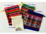 24 Jewelry pouches from Peru, mixed designs and sizes