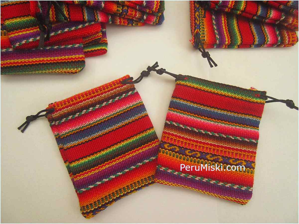 Jewelry pouches from Peru, stripes, small, 50 lot