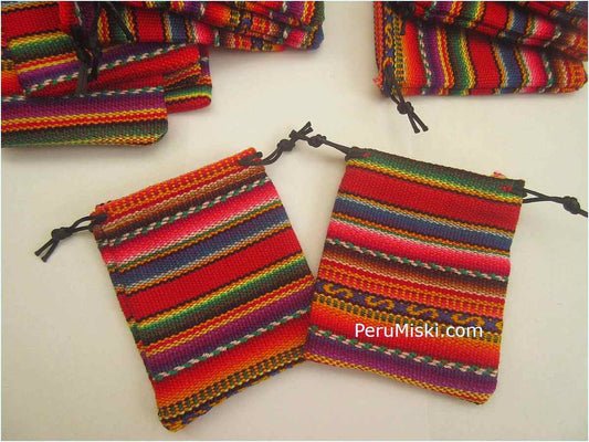 Jewelry pouches from Peru, stripes, small, 50 lot