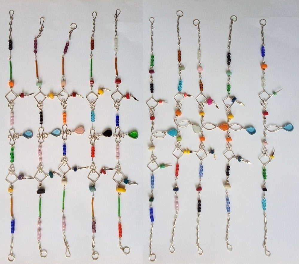 Anklets made with Alpaca Silver and Murano drops