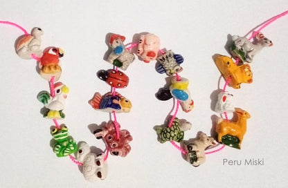 Peruvian Ceramic Beads, Mixed animals