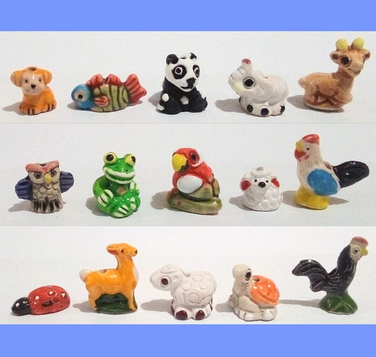 Peruvian Ceramic Beads, Mixed animals