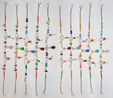 Anklets made with Alpaca Silver and Murano drops