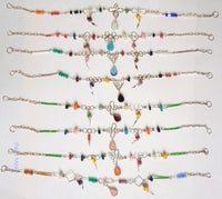 Anklets made with Alpaca Silver and Murano drops