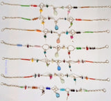 Anklets made with Alpaca Silver and Murano drops