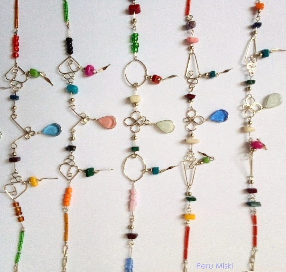Anklets made with Alpaca Silver and Murano drops