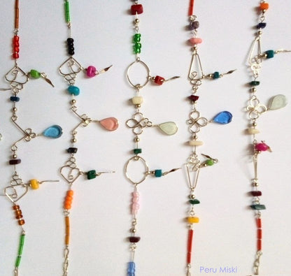 Anklets made with Alpaca Silver and Murano drops