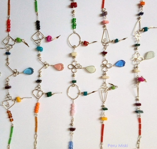 Anklets made with Alpaca Silver and Murano drops