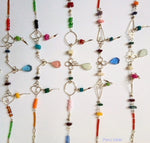 Anklets made with Alpaca Silver and Murano drops