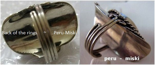 Alpaca Silver Rings with semiprecious stones