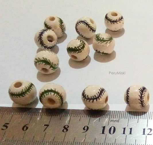 Peruvian Ceramic Beads, Baseball