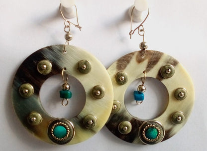 Round horn earrings