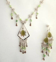 Cat's eye and Alpaca Silver, necklaces and earrings