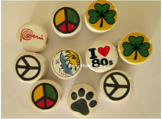 Ceramic Clay Beads, round 14mm, many designs
