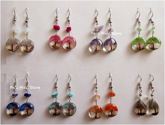 Earrings with Tree of Life, artisan-made in Peru