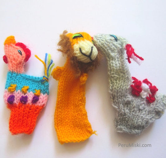 Finger Puppets, handmade in acrylic wool