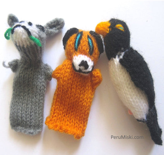 Finger Puppets, handmade in acrylic wool