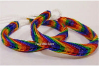 Friendship Bracelets Rainbow, white cord, 30 pcs