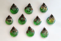 Large gem glass pendants with filigree