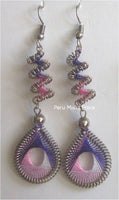 Spiral Swirl Thread Earrings with drop