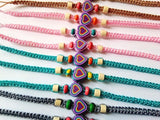 Friendship Bracelets with Purple hearts