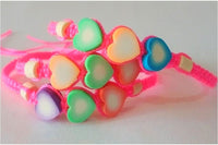 Pink Friendship Bracelets with Hearts